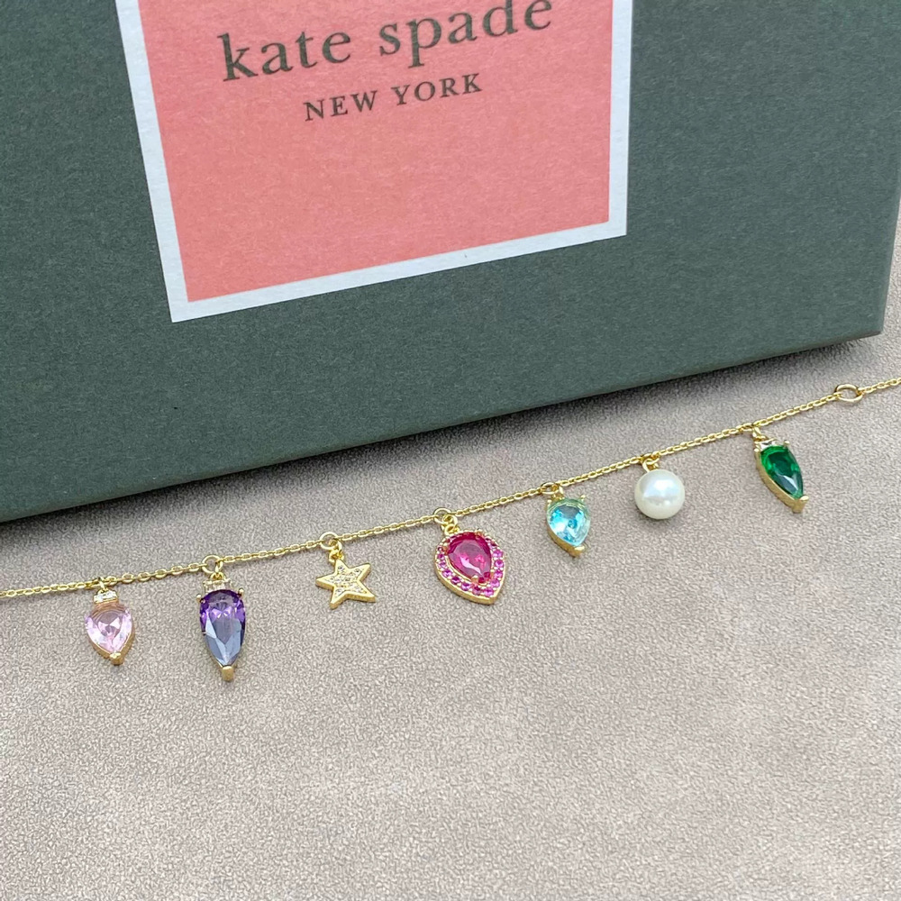 kate spade Faceted Zircon Pearl Drop Star Colorful Bracelet - Picture 3 of 6